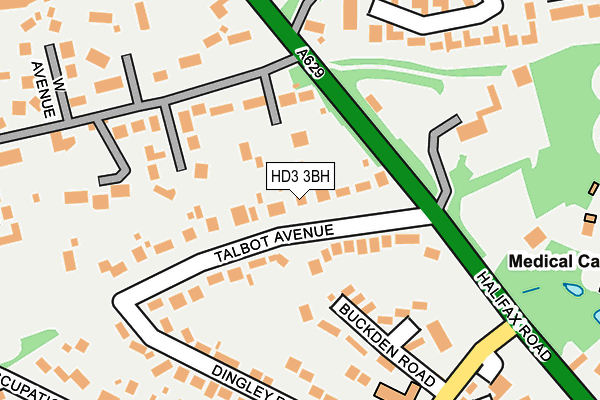 HD3 3BH map - OS OpenMap – Local (Ordnance Survey)