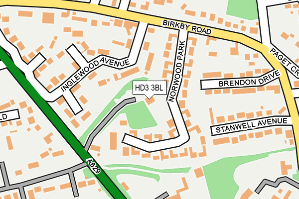 HD3 3BL map - OS OpenMap – Local (Ordnance Survey)