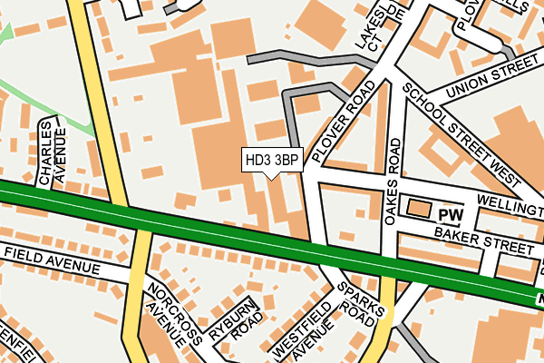 HD3 3BP map - OS OpenMap – Local (Ordnance Survey)