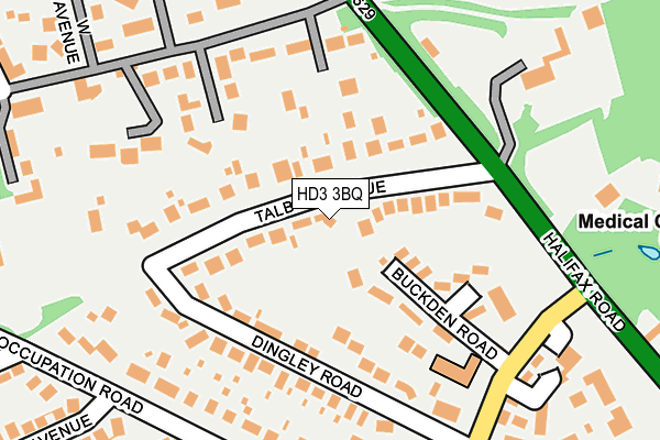 HD3 3BQ map - OS OpenMap – Local (Ordnance Survey)