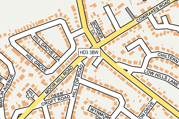 HD3 3BW map - OS OpenMap – Local (Ordnance Survey)