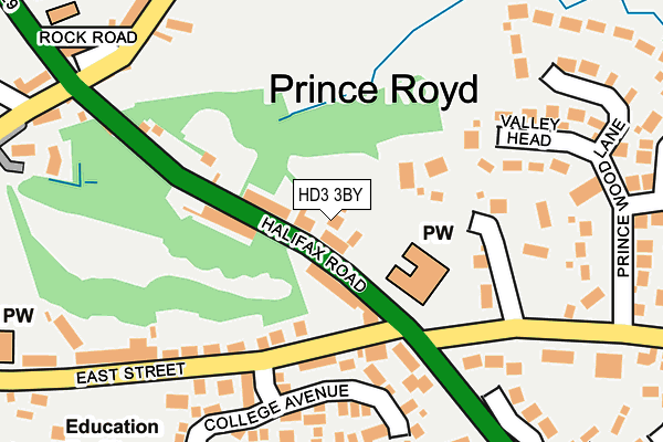 HD3 3BY map - OS OpenMap – Local (Ordnance Survey)