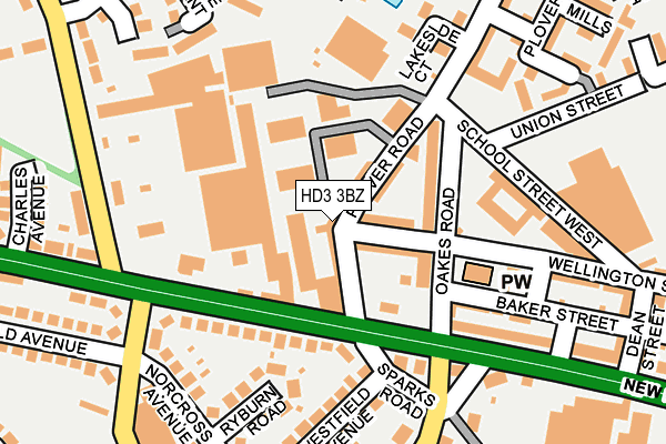 HD3 3BZ map - OS OpenMap – Local (Ordnance Survey)