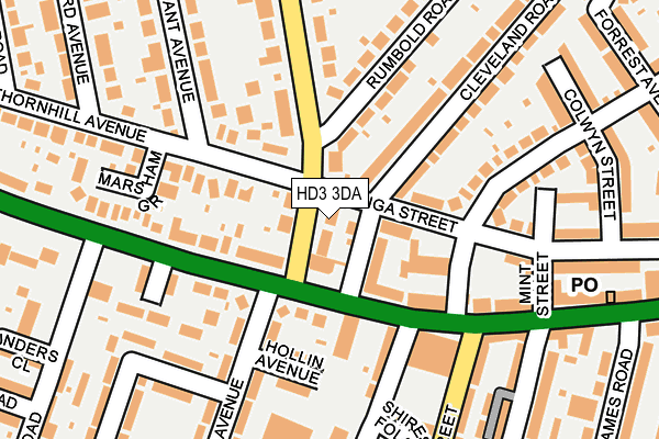 HD3 3DA map - OS OpenMap – Local (Ordnance Survey)