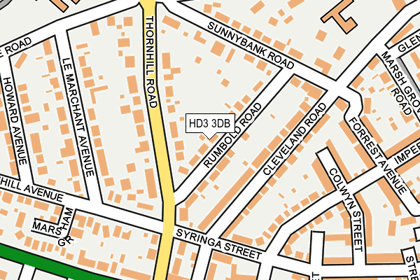 HD3 3DB map - OS OpenMap – Local (Ordnance Survey)