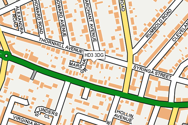HD3 3DG map - OS OpenMap – Local (Ordnance Survey)
