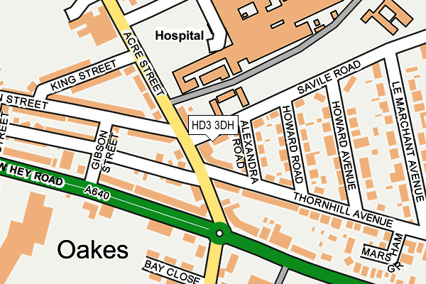 HD3 3DH map - OS OpenMap – Local (Ordnance Survey)