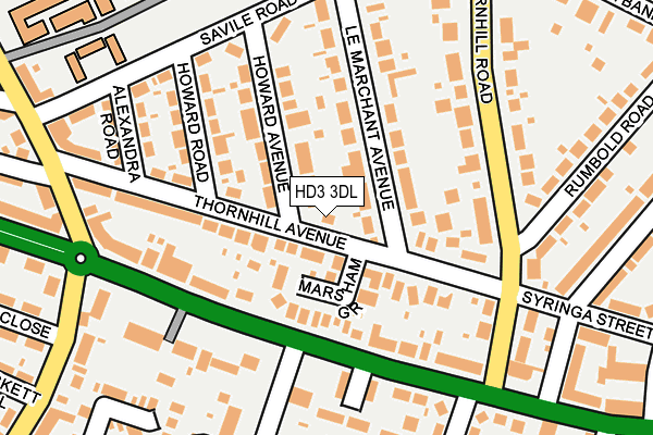 HD3 3DL map - OS OpenMap – Local (Ordnance Survey)