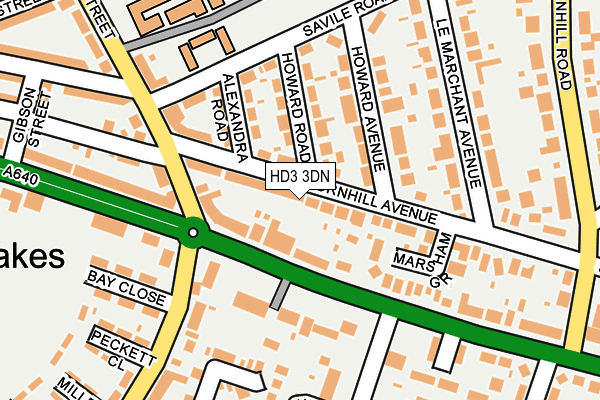 HD3 3DN map - OS OpenMap – Local (Ordnance Survey)