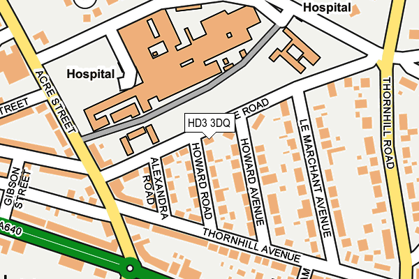 HD3 3DQ map - OS OpenMap – Local (Ordnance Survey)