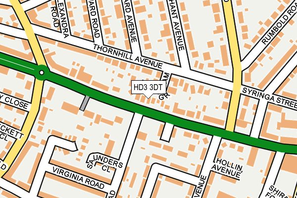 HD3 3DT map - OS OpenMap – Local (Ordnance Survey)
