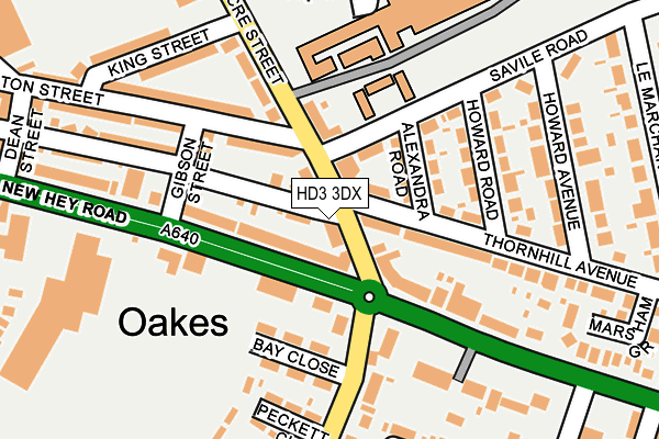 HD3 3DX map - OS OpenMap – Local (Ordnance Survey)