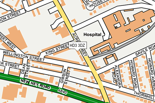 HD3 3DZ map - OS OpenMap – Local (Ordnance Survey)