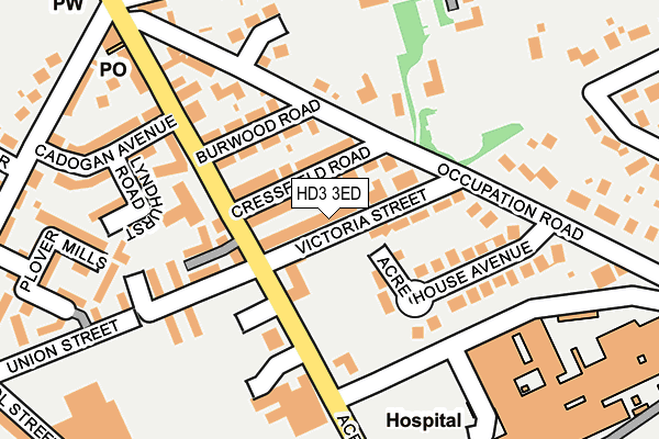 HD3 3ED map - OS OpenMap – Local (Ordnance Survey)