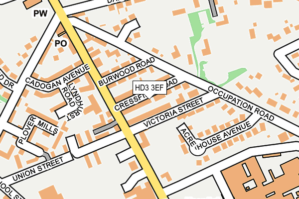 HD3 3EF map - OS OpenMap – Local (Ordnance Survey)