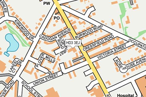 HD3 3EJ map - OS OpenMap – Local (Ordnance Survey)