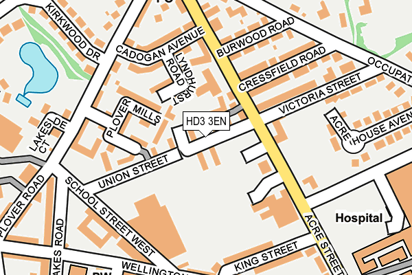 HD3 3EN map - OS OpenMap – Local (Ordnance Survey)