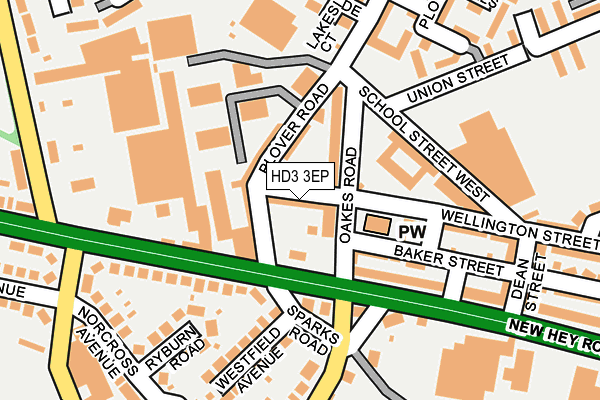 HD3 3EP map - OS OpenMap – Local (Ordnance Survey)