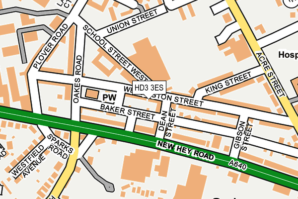 HD3 3ES map - OS OpenMap – Local (Ordnance Survey)