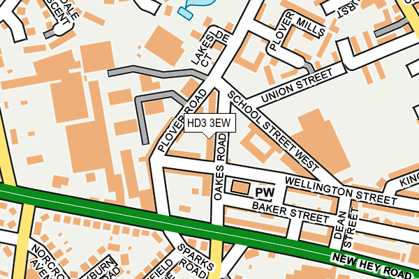 HD3 3EW map - OS OpenMap – Local (Ordnance Survey)