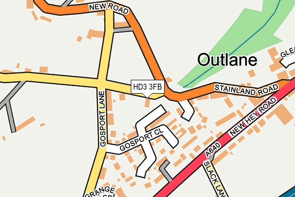 HD3 3FB map - OS OpenMap – Local (Ordnance Survey)