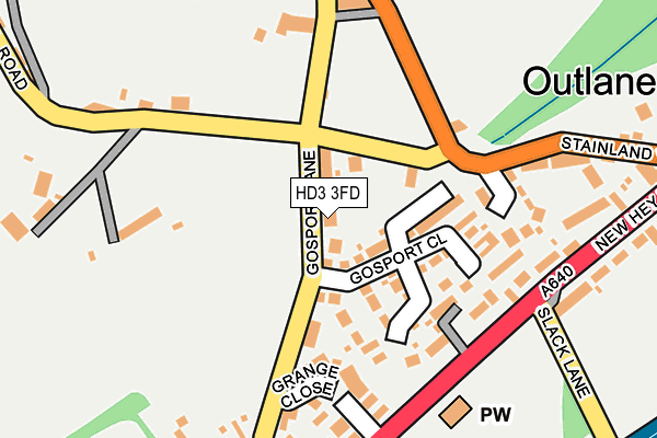 HD3 3FD map - OS OpenMap – Local (Ordnance Survey)