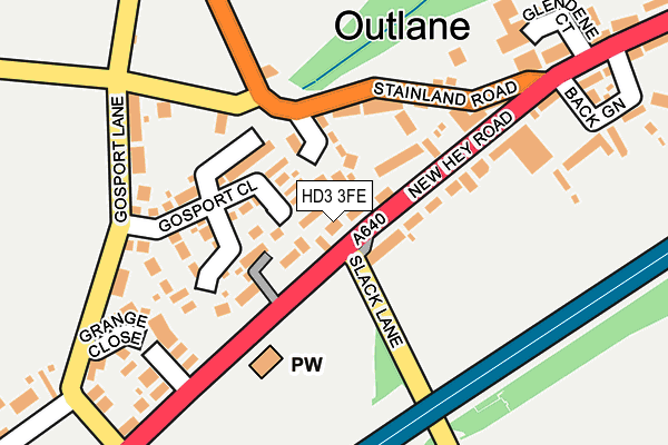 HD3 3FE map - OS OpenMap – Local (Ordnance Survey)