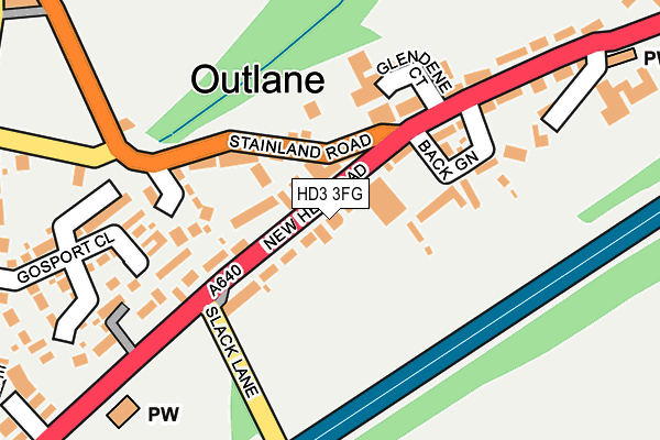 HD3 3FG map - OS OpenMap – Local (Ordnance Survey)