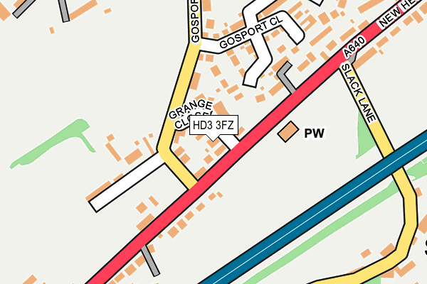 HD3 3FZ map - OS OpenMap – Local (Ordnance Survey)