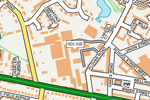 HD3 3GE map - OS OpenMap – Local (Ordnance Survey)