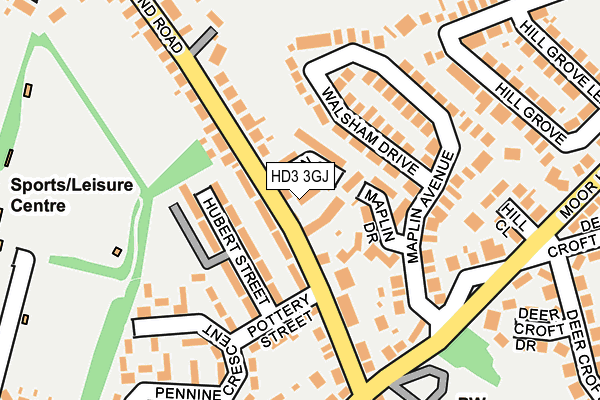 HD3 3GJ map - OS OpenMap – Local (Ordnance Survey)