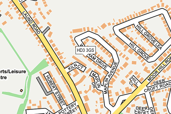 HD3 3GS map - OS OpenMap – Local (Ordnance Survey)