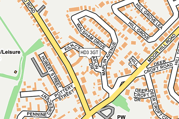 HD3 3GT map - OS OpenMap – Local (Ordnance Survey)