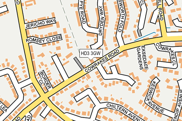HD3 3GW map - OS OpenMap – Local (Ordnance Survey)