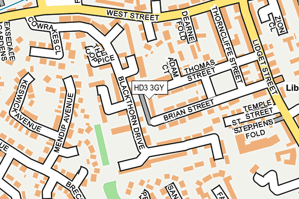 HD3 3GY map - OS OpenMap – Local (Ordnance Survey)