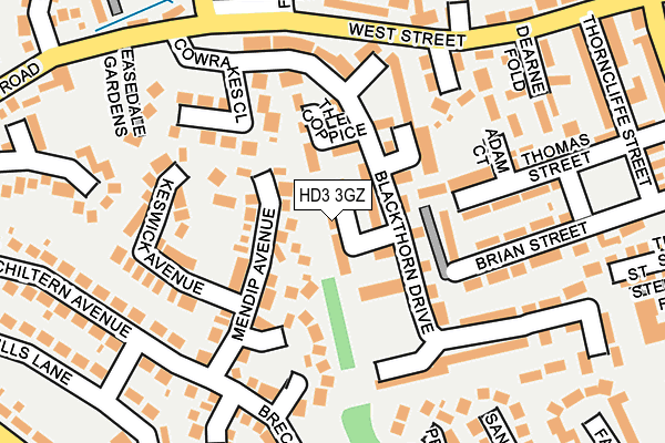 HD3 3GZ map - OS OpenMap – Local (Ordnance Survey)