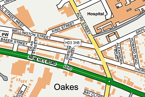 HD3 3HB map - OS OpenMap – Local (Ordnance Survey)