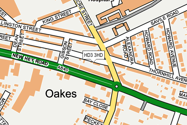 HD3 3HD map - OS OpenMap – Local (Ordnance Survey)