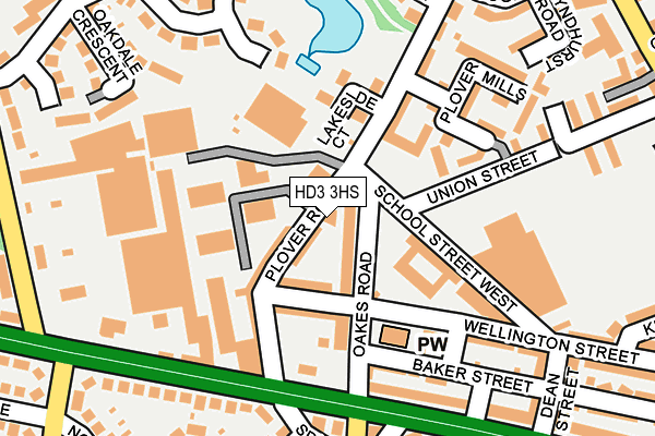HD3 3HS map - OS OpenMap – Local (Ordnance Survey)