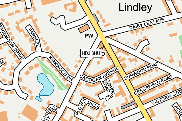 HD3 3HU map - OS OpenMap – Local (Ordnance Survey)