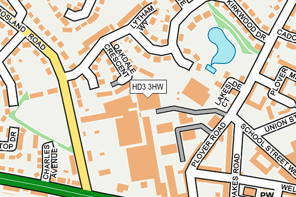 HD3 3HW map - OS OpenMap – Local (Ordnance Survey)