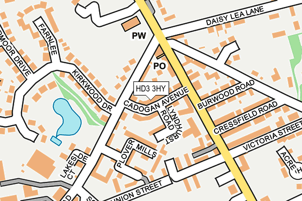 HD3 3HY map - OS OpenMap – Local (Ordnance Survey)
