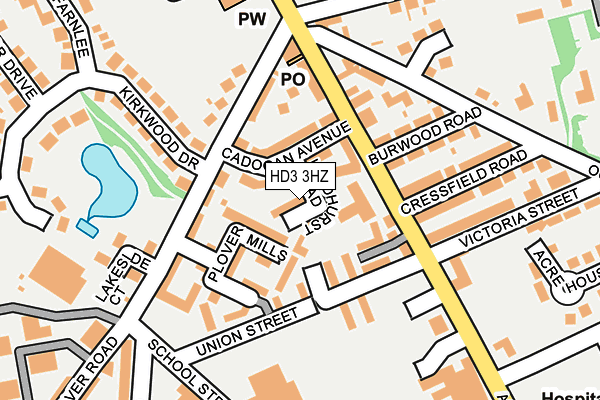 HD3 3HZ map - OS OpenMap – Local (Ordnance Survey)