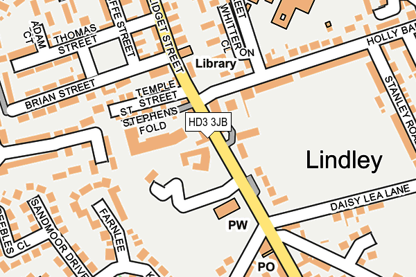 HD3 3JB map - OS OpenMap – Local (Ordnance Survey)