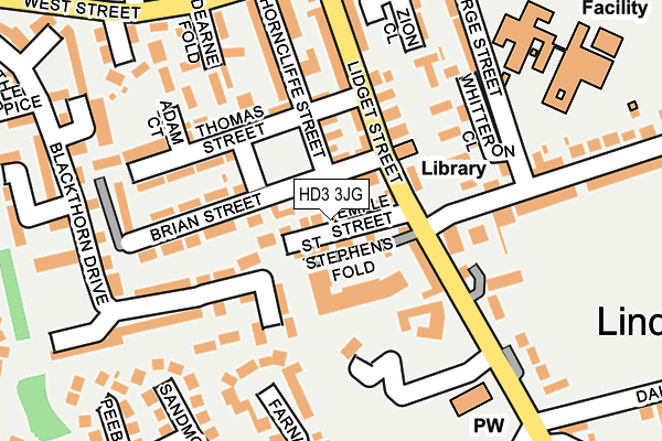 HD3 3JG map - OS OpenMap – Local (Ordnance Survey)