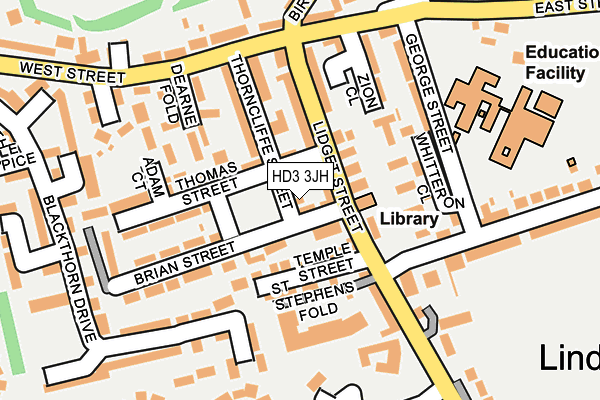 HD3 3JH map - OS OpenMap – Local (Ordnance Survey)
