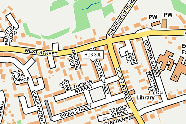 HD3 3JL map - OS OpenMap – Local (Ordnance Survey)