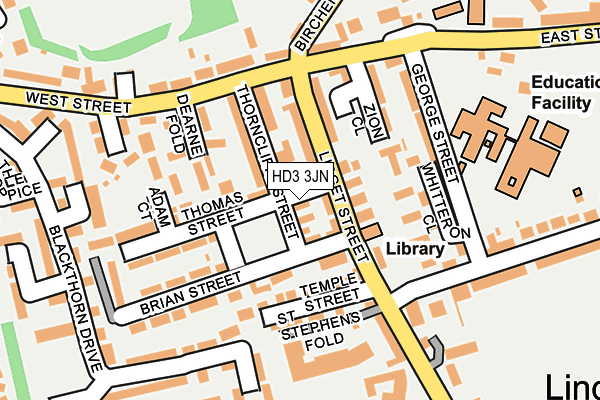 HD3 3JN map - OS OpenMap – Local (Ordnance Survey)