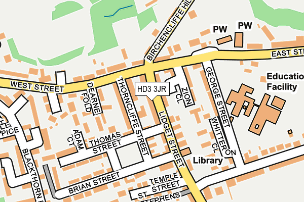HD3 3JR map - OS OpenMap – Local (Ordnance Survey)