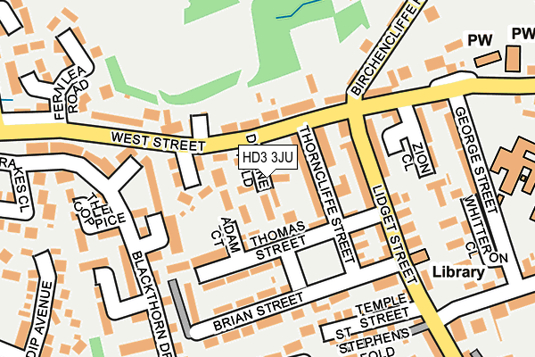 HD3 3JU map - OS OpenMap – Local (Ordnance Survey)
